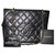 Chanel Petite Shopping Tote Black Leather  ref.259068