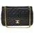 Excelente bolso Chanel Timeless / clásico 27cm de cuero acolchado negro, guarnición en métal doré, En muy buen estado!  ref.259739
