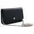 CHANEL V-Stitch Caviar Wallet On Chain WOC Black Shoulder Bag Leather  ref.259916