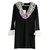 Gucci Frilled Neck Dress Black Viscose  ref.260491