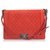Chanel Red Large Boy Lammfell Leder Flap Bag Rot  ref.260696