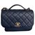 Chanel business affinity Navy blue Leather  ref.260784