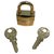 Hermès goldenes Stahlvorhängeschloss mit 2 Schlüssel  ref.260874