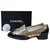 Chanel Gold Black Charol Mocasines Zapatos Sz 40 Negro Dorado Cuero  ref.261448