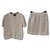 Tailleur jupe tricotée à logo Chanel Sz.38/40 Coton Rose  ref.261452