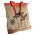 Vilebrequin Totes Beige Arancione Pelle Tela