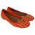 Tory Burch Ballet flats Red Leather Cloth  ref.262314