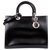 Dior Black Medium Lady Dior Leather Satchel Pony-style calfskin  ref.262500