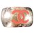 Chanel Banda cuore smaltata con logo CC Silver hardware Argento  ref.262603