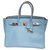 Hermès Birkin 35  Candy celeste Blu Blu chiaro Pelle  ref.262983