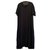 Hermès Blau schwarzes Kleid im Kaftan-Stil Marineblau Dunkelblau Seide Viskose  ref.263161