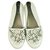 Christian Dior alpargatas de cuero blanco con corte láser y flores adornadas con flores 38 PS1,350  ref.263213