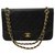 Chanel Flap Bag Negro Cuero  ref.263268