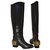Chanel Collector's Boots 4500€ Black Gold hardware Leather  ref.263317