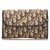 Dior Brown Dior Oblique Canvas Chain Shoulder Bag Leather Cloth Pony-style calfskin Cloth  ref.263626