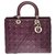 Christian Dior Splendid Lady Dior large model bag (GM) with aubergine cannage leather shoulder strap, Garniture en métal argenté Purple  ref.263852