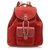 Gucci Red Bamboo Drawstring Suede Backpack Leather  ref.264091