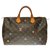 Sac Louis Vuitton speedy 3( in custom monogram canvas Brown Leather Cloth  ref.264266