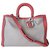 Dior Diorissimo bag Pink Cream Leather Cloth  ref.264482