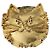 Autre Marque Jean Cocteau Katzenkopf Brosche aus vergoldeter Bronze