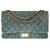 Chanel 2.55 Reedición 227 en denim azul acolchado, moldura de metal de color bronce Juan  ref.264784