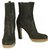 Prada cuir noir pull sur veau bottines bottes talons chaussures taille 36.5  ref.265228
