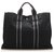 Hermès Hermes Black cabas MM Toile Tissu Noir Gris  ref.265351