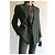 Chaqueta cruzada de lino verde Arthur & Fox - vista 8