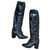Chanel black leather boots  ref.264966