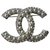 Spilla CHANEL con perline di vetro C rivestite come nuove Argento Metallo  ref.265187