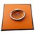 Hermès scarf ring kyoto model in permabrass steel and leather Gold hardware  ref.265265