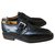 SANTONI SHOE WITH TRIPLE Soles 9,5 F 44 condition AS NEW MEN'S SHOES 798€ Black Leather  ref.265375