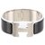 Bracelet Hermès Clic Clac H Noir Métal Argenté  ref.265525