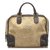 Loewe Brown Amazona Suede Handbag Beige Dark brown Leather Pony-style calfskin  ref.265563