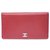 Chanel Geldbörse Rot Leder  ref.265635