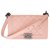 Bolso mediano Chanel Boy old en cuero acolchado rosa , Ribete de metal plateado envejecido  ref.265937