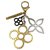 Louis Vuitton LV charm keychain for bag monogram flowers Silvery Golden Metal  ref.266246