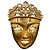 Goossens Goosens Strass Face mit Kronenbrosche Golden