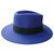 MAISON MICHEL Sombrero de fieltro Azul petróleo TL Lana  ref.266607