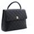 CHANEL Caviar Handbag Bag Black Flap Leather Gold Hardware  ref.266651