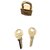 Hermès golden steel padlock with keys Gold hardware  ref.267081