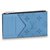 Louis Vuitton Azul denim do titular do cartão LV Coin Couro  ref.267561