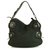 Donna Karan DKNY Signature Canvas Black Leather Hobo Shoulder bag Handbag Cloth  ref.268114