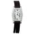 Relógio Cartier "Lanière" em ouro branco e diamantes, pulseira de couro.  ref.268703