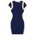 Diane Von Furstenberg Dresses Flesh Navy blue Cotton Elastane Polyamide  ref.269179