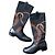 Botas Ralph Lauren de couro e tecido pretas Preto