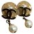 Chanel Ohrringe Golden Metall Perle  ref.269458