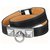 Hermès HERMES RIVALE lined wrap black leather bracelet Mint condition XS Metal  ref.269476