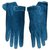 Hermès suede glove Blue Leather Deerskin  ref.269508