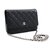 CHANEL Black Classic Wallet On Chain WOC Shoulder Bag Crossbody Leather  ref.269746